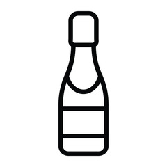 Champagne outline icon, Merry Christmas and Happy New Year icons for web and mobile design.