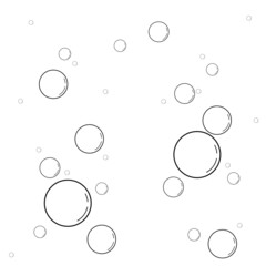set of black and white balloons. Underwater bubbles. Bubble icons. Vector illustration
