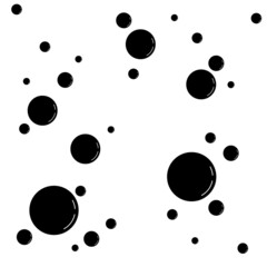 set of black and white balloons. Underwater bubbles. Bubble icons. Vector illustration