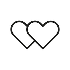 Vector Line Icon Related Heart, Love, Friendship