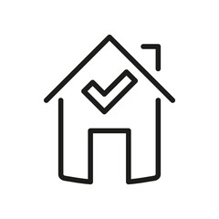 Vector Line Icon Related Home, Cottage, House, Building