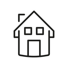 Vector Line Icon Related Home, Cottage, House, Building