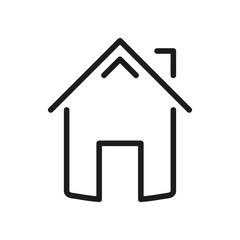 Vector Line Icon Related Home, Cottage, House, Building