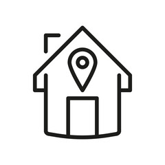 Vector Line Icon Related Home, Cottage, House, Building