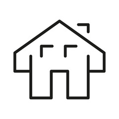 Vector Line Icon Related Home, Cottage, House, Building