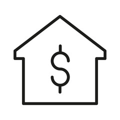 Vector Line Icon Related Home, Cottage, House, Building
