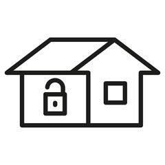 Vector Line Icon Related Home, Cottage, House, Building