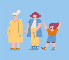 three family female members