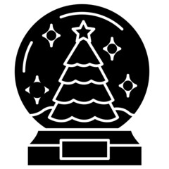 snow globe solid icon