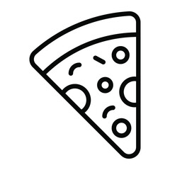 pizza outline icon, Merry Christmas and Happy New Year icons for web and mobile design.