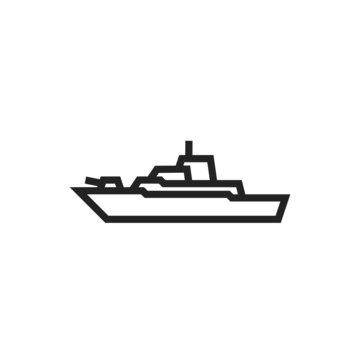 recommend clip art: destroyer line icon. navy warship symbol. isolated vector image