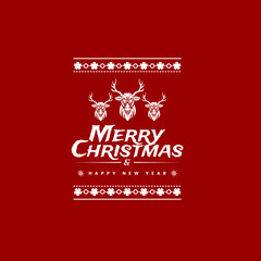 merry christmas greeting card design. we wish you a merry christmas, red background. snow. christmas tree, santa-claus