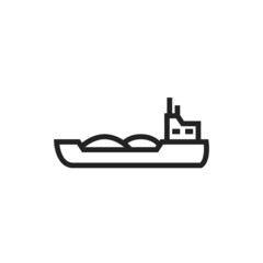 barge ship line icon. river transport symbol. isolated vector image