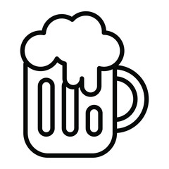 beer outline icon, Merry Christmas and Happy New Year icons for web and mobile design.