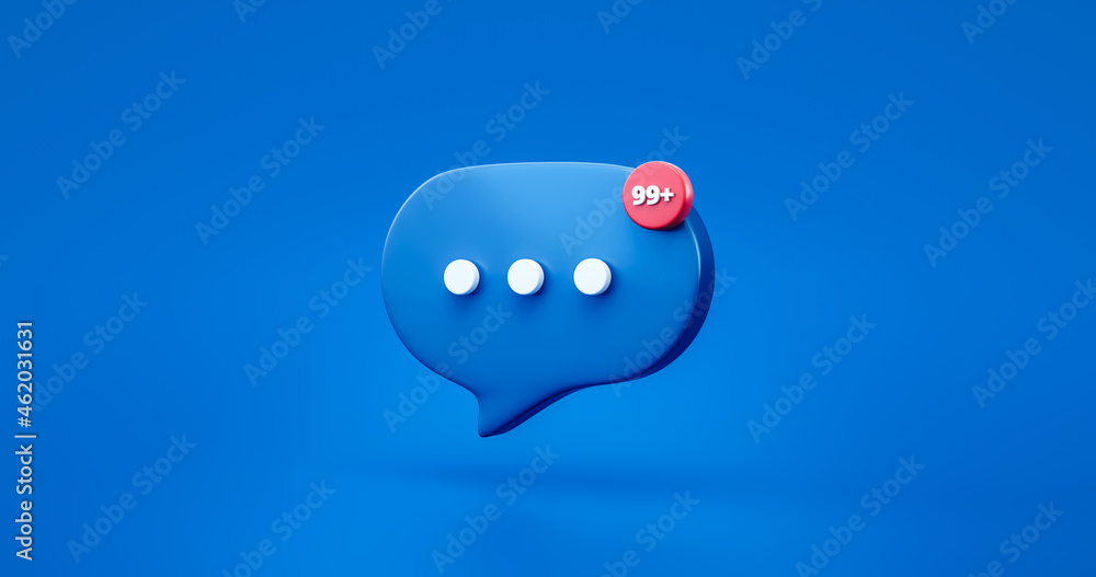 Poster ninety nine notification chat bubble message icon symbol or social media contact internet conversati