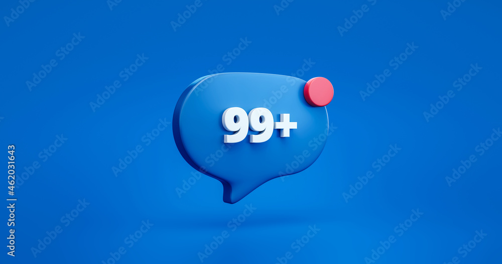 Poster ninety nine notification chat bubble message icon symbol or social media contact internet conversati