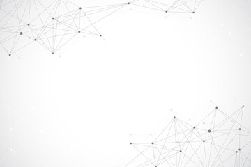 Geometric graphic background molecule and communication. Big data complex with compounds. Perspective backdrop. Minimal array Big data. Digital data visualization. Scientific illustration.