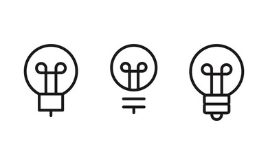 Idea symbol. Electric lamp vector icons. Light bulbs.