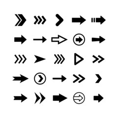 Arrow icons set. Collection of vector arrows. Simple vectors.