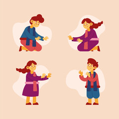 happy kids celebrating diwali