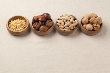 밤,잣,땅콩,호두,건강식품,견과류,고해상,다수,단면,백그라운드,사람없음,실내,오브젝트,음식,절단