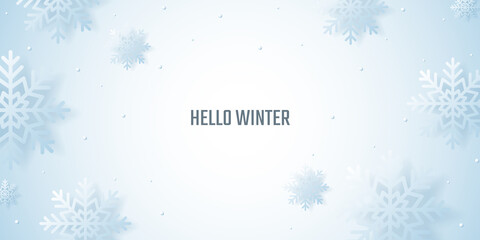winter background vector design, snowflake