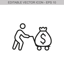 Man carrying money bag