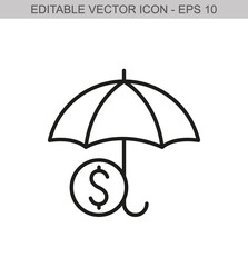 umbrella with dollar sign