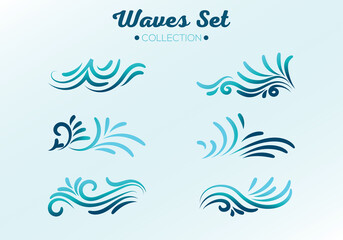 Fototapeta na wymiar bundle of waves ocean symbol design, ector illustration