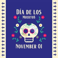 day of dead postcard