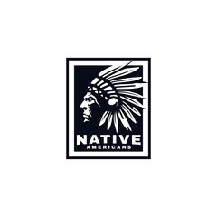 American Native Logo Design Vector Illustration Template Idea