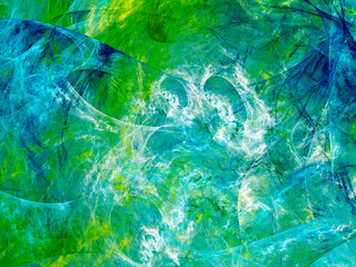 blue and green abstract fractal background 3d rendering illustration