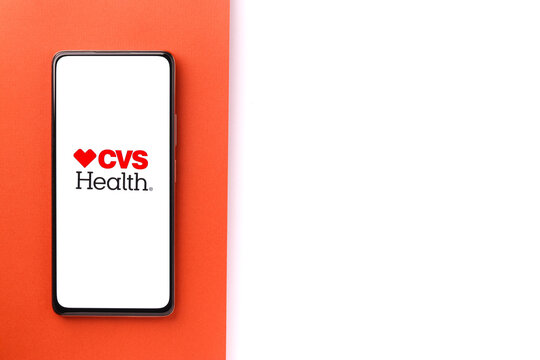 West Bangal, India - October 09, 2021 : CVS Health logo on phone screen stock image.