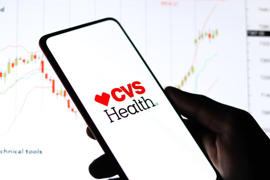 West Bangal, India - October 09, 2021 : CVS Health logo on phone screen stock image.