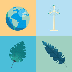 four environment icons