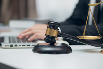 Lawyers having  Concepts of  Legal services at the law office