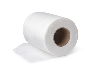 Roll of white disposable nonwoven fabric napkins