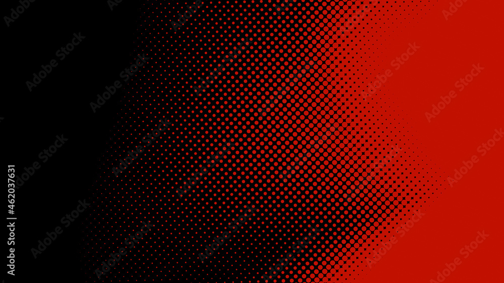 Poster dots halftone red black color pattern gradient texture background.