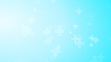 Medical health blue cross pattern background. Abstract healthcare technology and science concept.