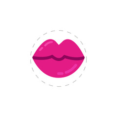 Lips isolated illustration. Lips flat icon on white background. Lips clipart.