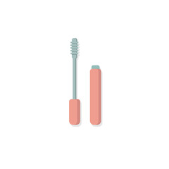 Mascara brush isolated illustration. Mascara brush flat icon on white background. Mascara brush clipart.