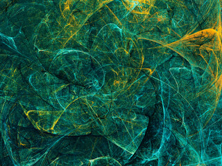 green abstract fractal background 3d rendering illustration