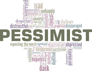 Pessimist vector illustration word cloud isolated on white background.