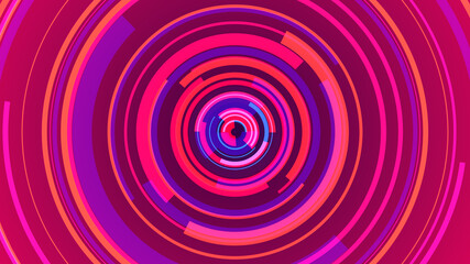 Abstract circle pink neon future technology background.