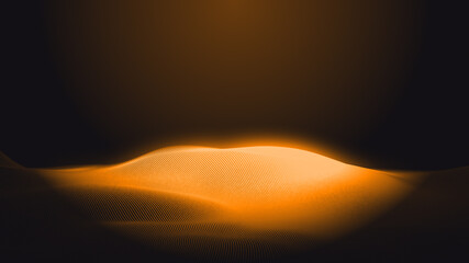 Fototapeta na wymiar Abstract dot orange gradient wave texture technology background.