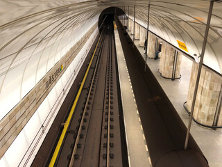 Subway tracks underground