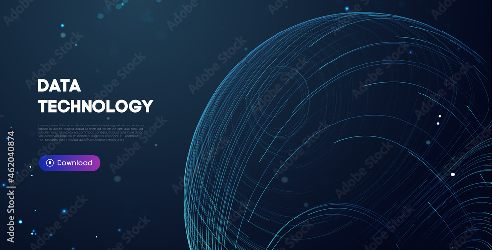Poster big data technology vector illustration. abstract blurred data business colored mesh.