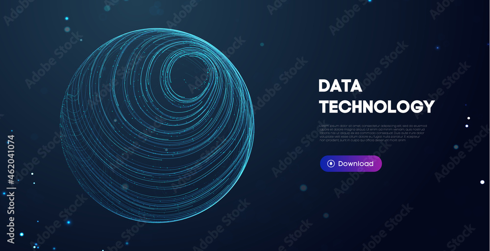 Poster big data technology vector illustration. abstract blurred data business colored mesh.