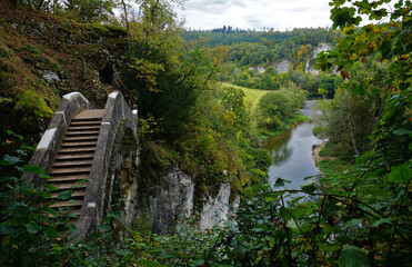 Teufelsbrücke im fürstlichen Park Inzigkofen; Naturpark Obere Donau; Baden Württemberg, Deutschland