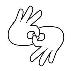 ASL sign Connect hand gesture